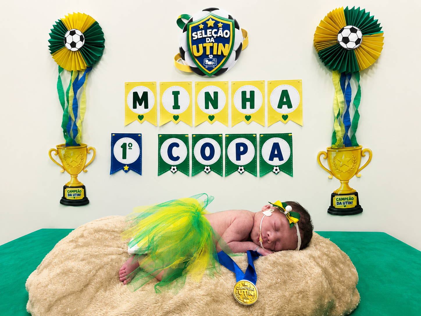 Bebês prematuros celebram a primeira Copa do Mundo com ensaio especial